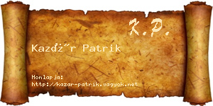 Kazár Patrik névjegykártya