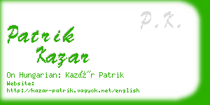 patrik kazar business card